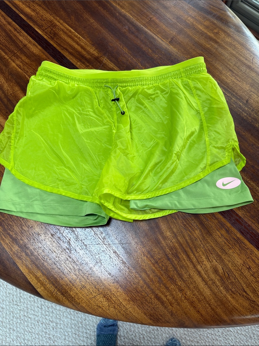 Nike Women’s Bright Lime Layered Athletic Shorts